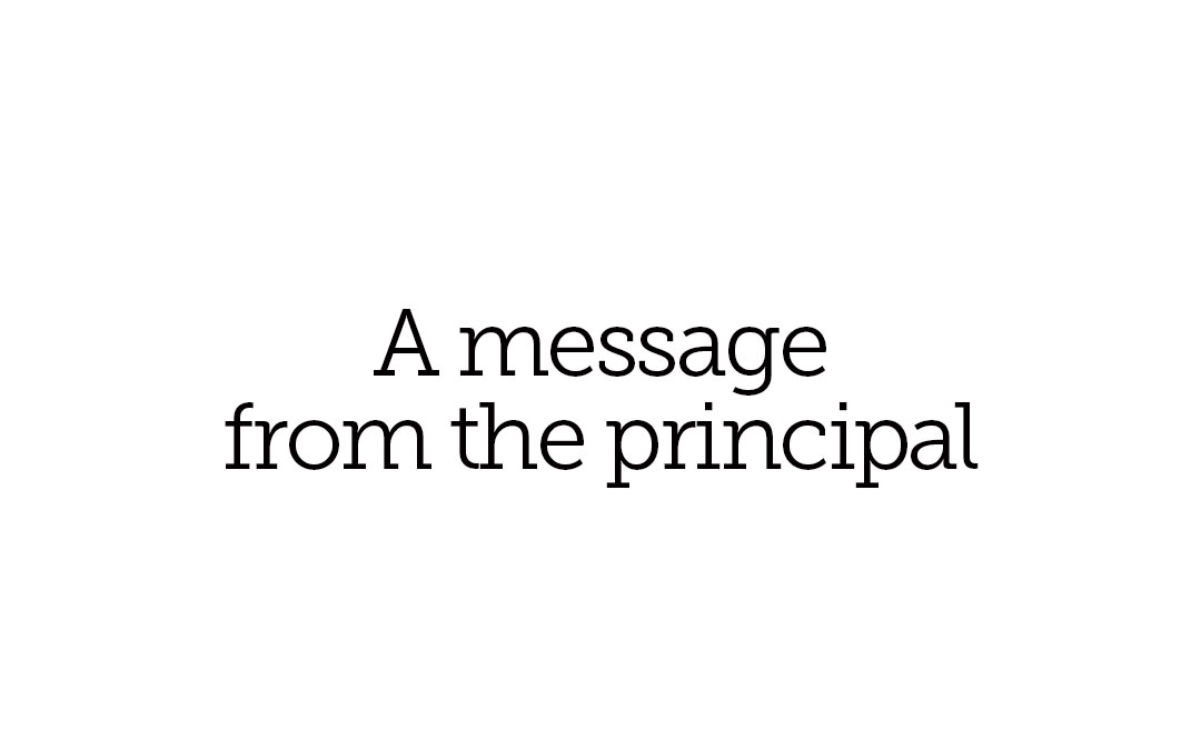 A message from the principal