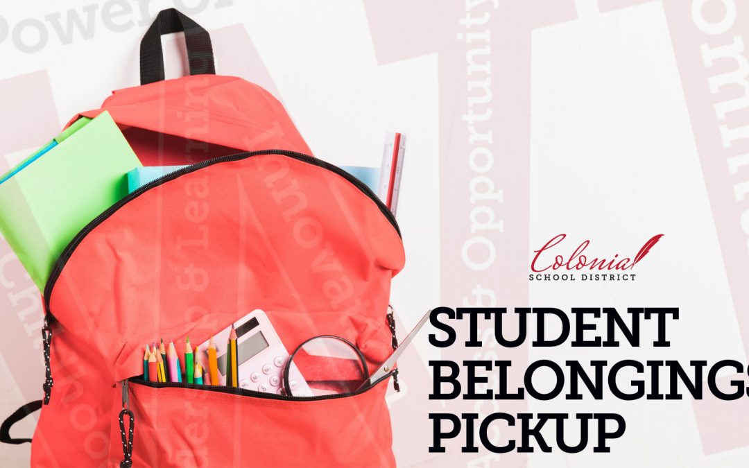 Student Belonging Pick up dates and times