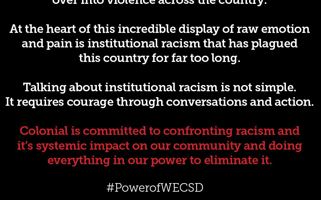 Colonial’s commitment to confronting racism