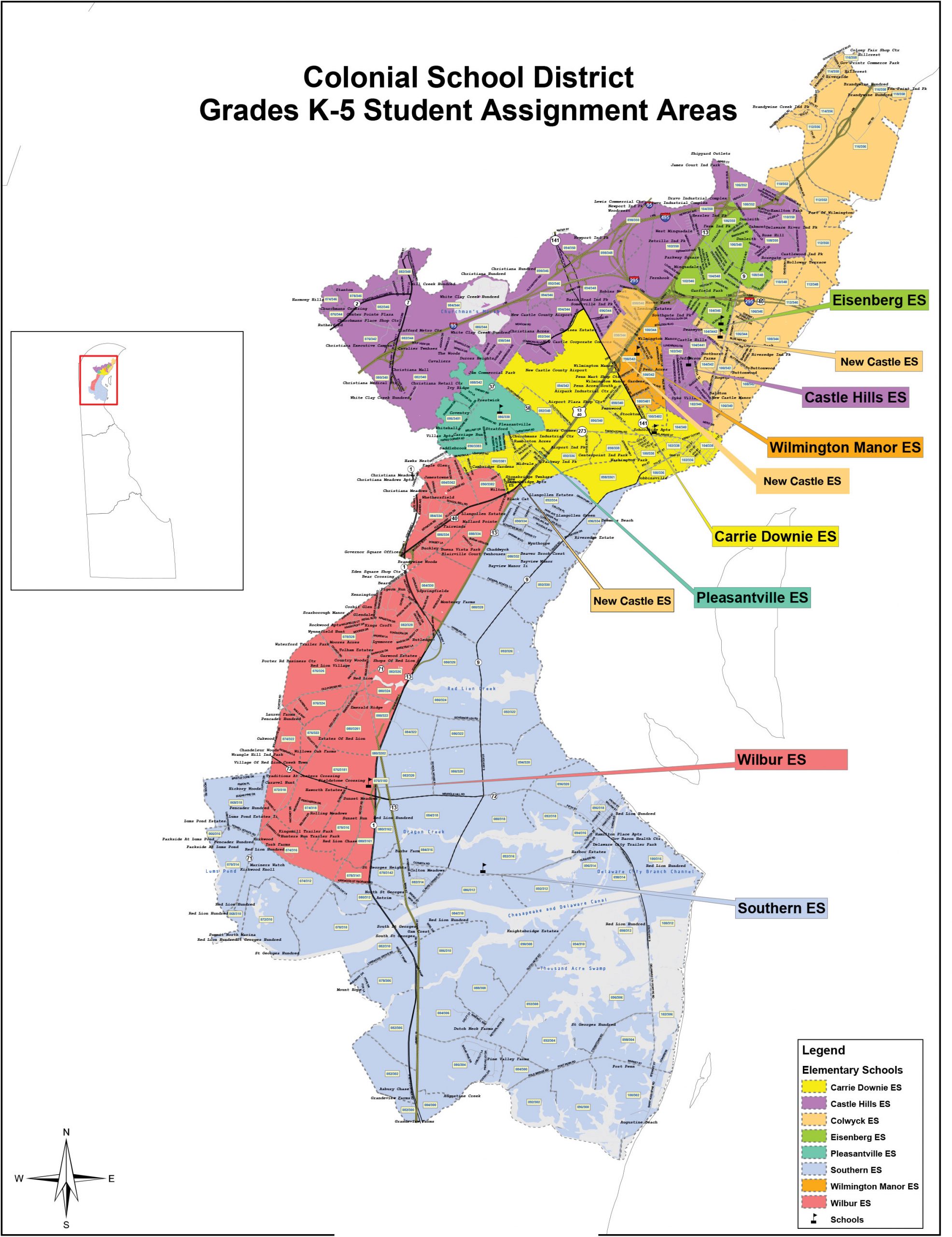 Map of Colonial Colonial School District
